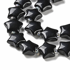 Natürliche schwarze Obsidian Perlen Stränge&nbsp;G-NH0005-022