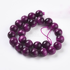 Natürliche Magenta Tigerauge Perlen Stränge&nbsp;G-C076-8mm-1C