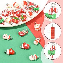 24 stücke 12 stile weihnachten undurchsichtige harz anhänger&nbsp;RESI-FS0002-41
