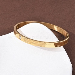 My Forever Armreifen aus 304er Edelstahl mit Mikropavé-Zirkonia-Fassung und Scharnierverschluss für Damen&nbsp;BJEW-B161-12G-01
