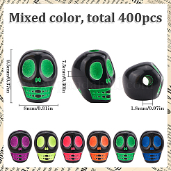 400 Stück undurchsichtige schwarze Acrylperlen&nbsp;MACR-SC0001-66