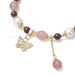 Bracelets extensibles en perles de grenat naturel&nbsp;BJEW-JB11821