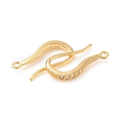 Messing mit Kristall-Strass-Ohrringhaken&nbsp;KK-C024-20G