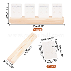 4 stücke schmuck display karte steht aus holz&nbsp;ODIS-WH0027-046