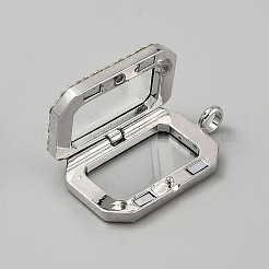 Bilderrahmenanhänger aus Legierung mit Glas&nbsp;PALLOY-WH0120-15P