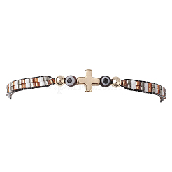 Braccialetti di perline di vetro intrecciate per le donne&nbsp;BJEW-MZ00122-05