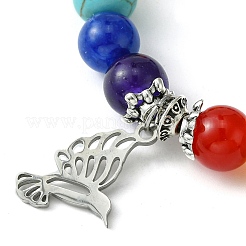 Pulseras de acero inoxidable con dijes de colibrí 201&nbsp;BJEW-JB09859-01