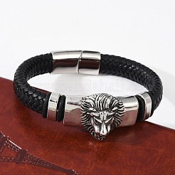 Geflochtene Armbänder aus Mikrofaser-Lederband&nbsp;BJEW-D304-19AS-01
