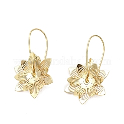 Creolen aus Messing mit Blumenmuster&nbsp;EJEW-A146-01G