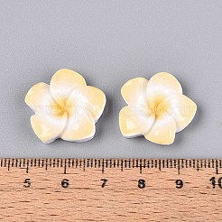 Cabochon in resina opaca di fiori di plumeria&nbsp;CRES-T025-30B-02