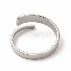 Bague de manchette rectangulaire ouverte en acier inoxydable 304 anti-ternissement pour femme&nbsp;RJEW-B027-02P