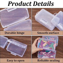 4 récipient rectangulaire de rangement de perles en plastique&nbsp;CON-CN0001-44