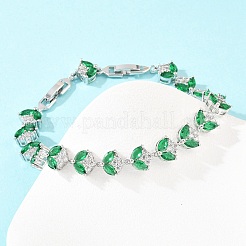 Bracelets de tennis en laiton platine sertis de micro-pavés de zircone cubique&nbsp;BJEW-B160-09P