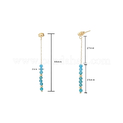 Orecchini pendenti con nappe e perline di apatite naturale in stile bohémien&nbsp;WG6B05D-03