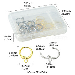 12 Stück 3 Farben Rack-Beschichtung Messing Creolen-Einstellungen&nbsp;KK-FS0001-45