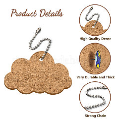 4 pendentif décoratif en liège&nbsp;KEYC-PB0001-02C