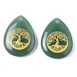 Pendenti avventurina verde naturale&nbsp;G-T122-71I