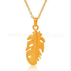Collane con ciondolo a forma di foglia in acciaio inossidabile 304 per donna&nbsp;DL2370-1