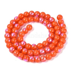 Chapelets de perles en verre opaque électrolytique&nbsp;EGLA-Q132-6MM-01C-04
