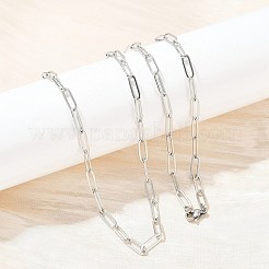Colliers à chaîne trombone en acier inoxydable 304&nbsp;LS-NJEW-H072-01P