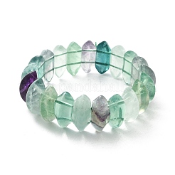 Braccialetti elastici in perline di fluorite naturale bicono per donne e uomini&nbsp;BJEW-C097-05H