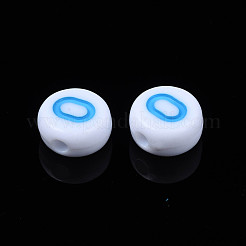 Perles acryliques opaques blanches&nbsp;MACR-T038-18-0