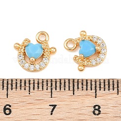 Ciondoli in ottone con micro pavé di zirconi cubici color blu cielo intenso&nbsp;CU-CBA804C-22G