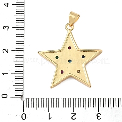 Pendentifs en émail de zircone cubique coloré micro pavé en laiton&nbsp;KK-G536-20G