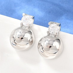 Ohrstecker aus Messing mit Pavé-Fassung und klarem Zirkonia&nbsp;EJEW-G471-36P