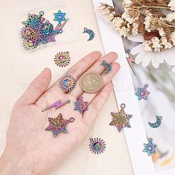 25 pendentif en alliage de couleur arc-en-ciel&nbsp;PALLOY-NB0002-07-RS