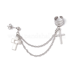 Ohrstecker mit Kreuz aus Legierung&nbsp;EJEW-JE06242-01