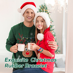 30 Stück Silikon-Armbänder mit Weihnachtsmotiven in zwei Farben&nbsp;BJEW-CN0001-08