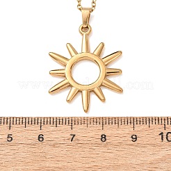 Halsketten mit Sonnenanhänger aus Edelstahl 304&nbsp;NJEW-K308-04A-G