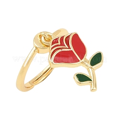 Verstellbare Fingerringe mit Anhänger aus Messing und Emaille für Damen&nbsp;LS-RJEW-A090-03G