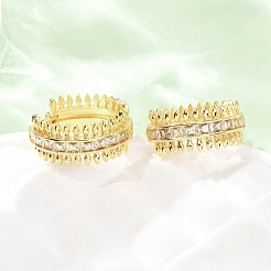 Messing Micro Pave klare Zirkonia Creolen&nbsp;EJEW-D351-09G