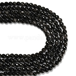 Natürliche silberne Obsidianperlenstränge&nbsp;G-C280-B08-6mm