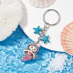 Porte-clés pendentif en résine opaque sirène&nbsp;KEYC-JKC00624