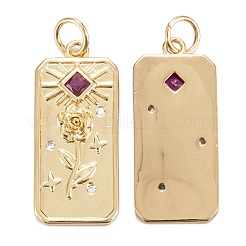 Pendentifs avec zircon cubiques à micro-pavés en laiton&nbsp;ZIRC-G170-05G