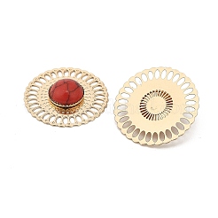 Messing synthetische Türkis Cabochons&nbsp;KK-Z088-07G-01