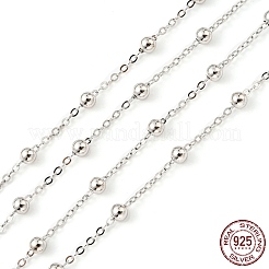 Anlaufschutz rhodinierte 925 Sterling Silber Satellitenketten&nbsp;STER-F052-16P