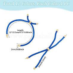 12 pieza de cordón de algodón de nailon ajustable de 12 colores para hacer&nbsp;OCOR-HY0001-42