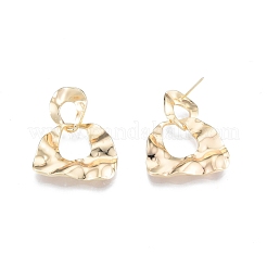 Aretes colgantes semicirculares de latón para mujer&nbsp;EJEW-G309-02G