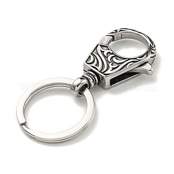 Accessori in acciaio inossidabile chirurgico 316 in stile tibetano con portachiavi in acciaio inossidabile 304&nbsp;FIND-Q101-14AS