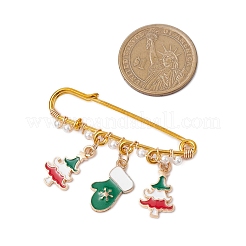 3 stücke 3 stile weihnachten thema eisen sicherheitsnadel brosche&nbsp;JEWB-BR00178