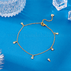 10 Stück 925 flache runde Charms aus Sterlingsilber mit Mikropflaster und klarem Zirkonia&nbsp;STER-PH0004-15