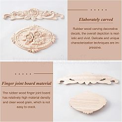 5 pièce d'applique en bois de caoutchouc sculpté&nbsp;WOOD-FH0001-85