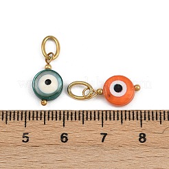 Amuletos de mal de ojo de esmalte de concha natural teñido&nbsp;STAS-A120-02G