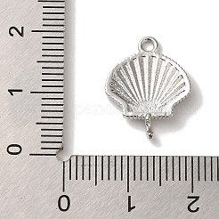 Connecteurs en forme de coquille en laiton plaqué rack&nbsp;KK-U027-06P