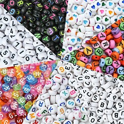 1400 Stück 7 Stile undurchsichtige und transparente Acrylperlen&nbsp;MACR-YW0003-34