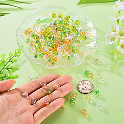 180 pièce de perles de verre galvanoplastie transparentes de 6 couleurs&nbsp;EGLA-TA0013-62